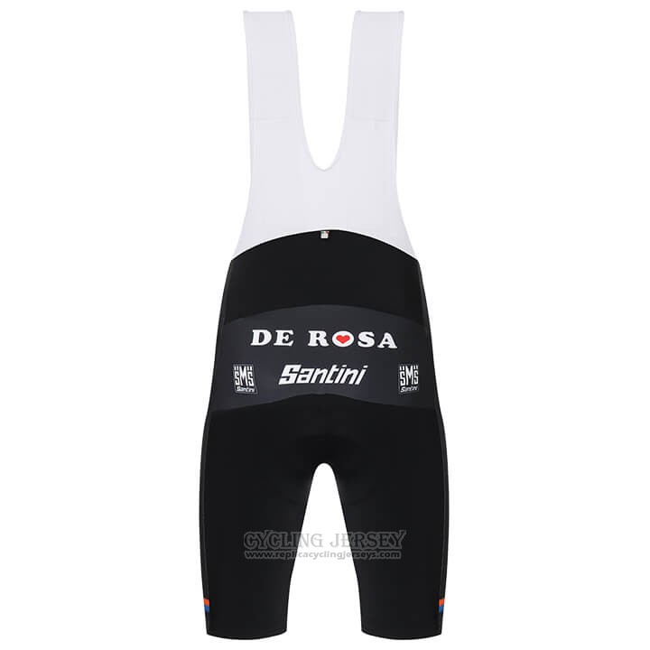 2018 Cycling Jersey De Pink Santini Black Short Sleeve and Bib Short